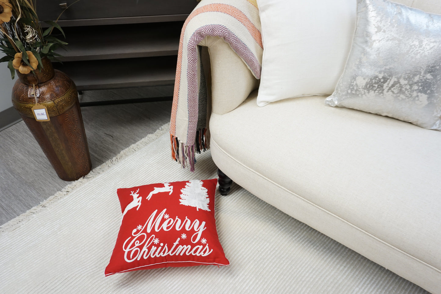 Embroidered Christmas Designer Pillow