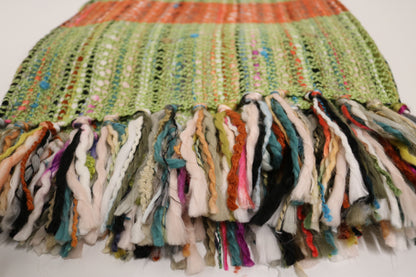 Handcrafted Wool & Cotton Throw Blanket Verdant Ember