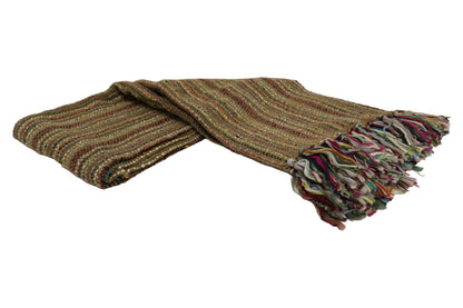 Handcrafted Wool & Cotton Throw Blanket Garden Weave