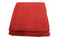 Handcrafted Wool & Cotton Throw Blanket Solid Red