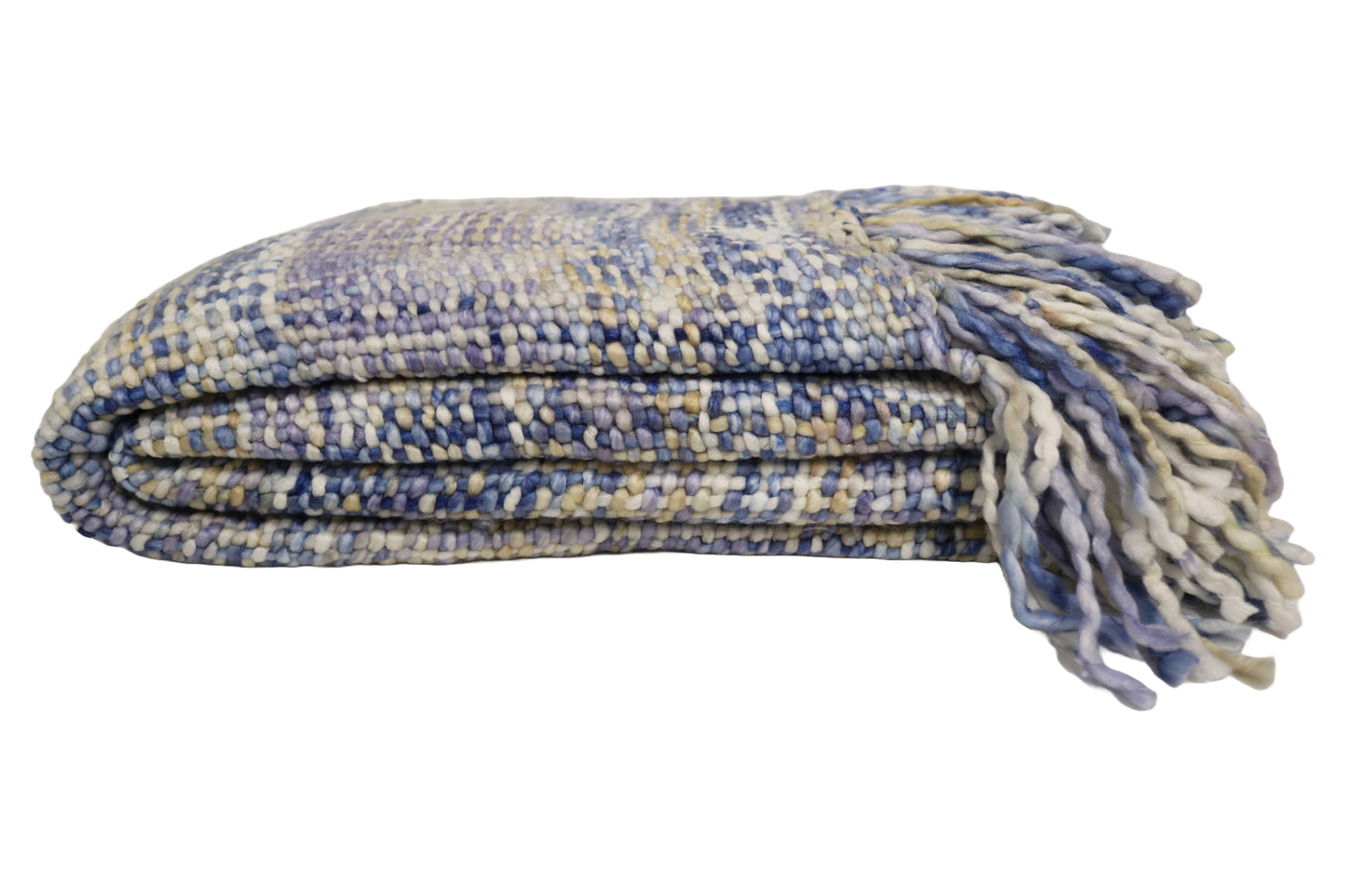 Handcrafted Wool & Cotton Throw Blanket Coastal Loom