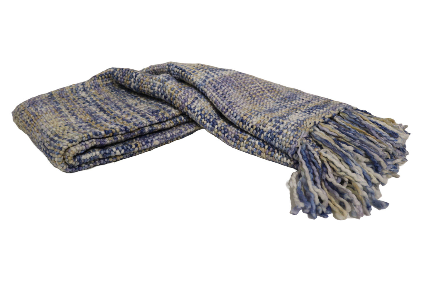 Handcrafted Wool & Cotton Throw Blanket Coastal Loom