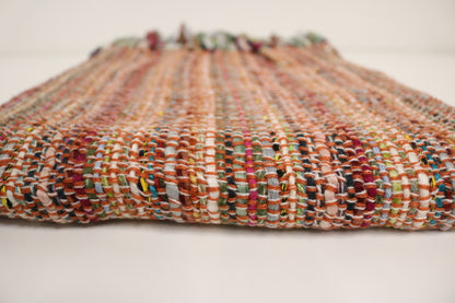 Handcrafted Wool & Cotton Throw Blanket Ember Bloom