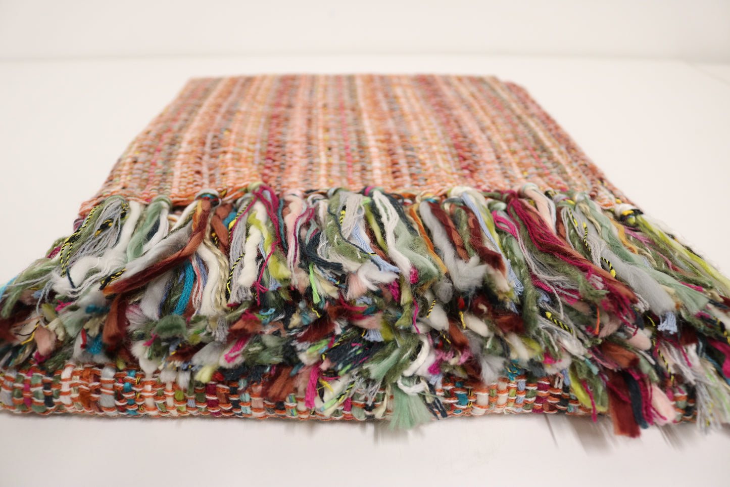 Handcrafted Wool & Cotton Throw Blanket Ember Bloom