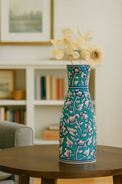 Ceramic Tall Vase Teal
