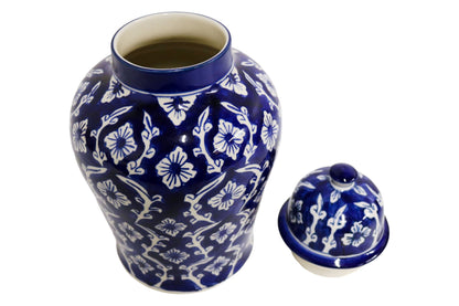 Ceramic Big Jar Blue/White