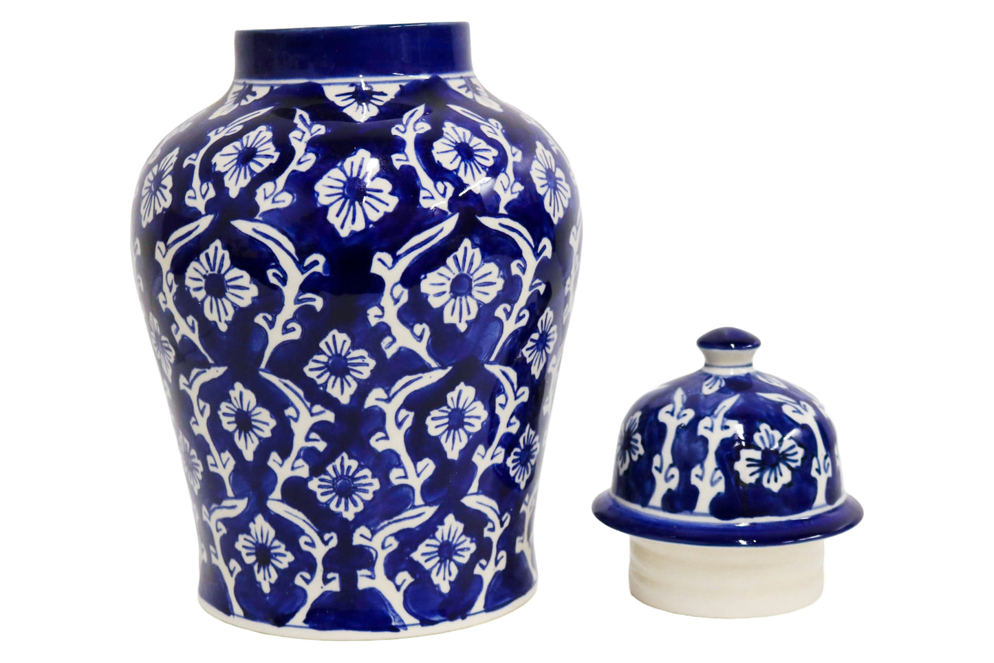 Ceramic Big Jar Blue/White