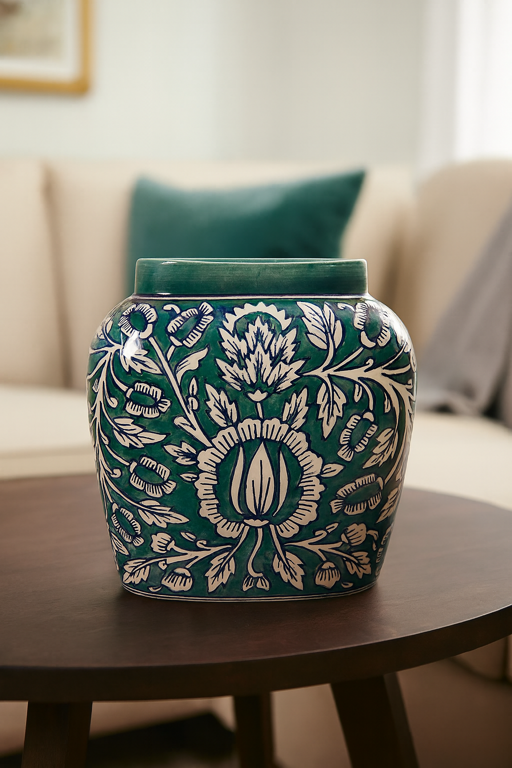 Ceramic Large Green Vase