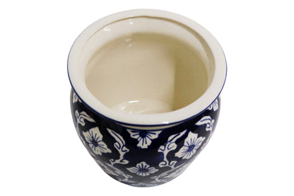 Ceramic Medium Planter Blue/White