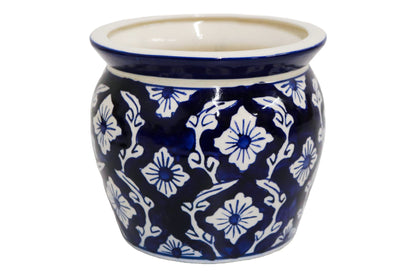 Ceramic Medium Planter Blue/White