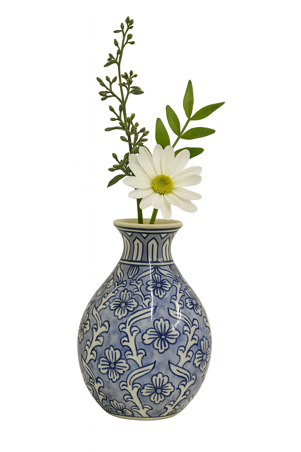 Ceramic Bottle Vase Light Blue