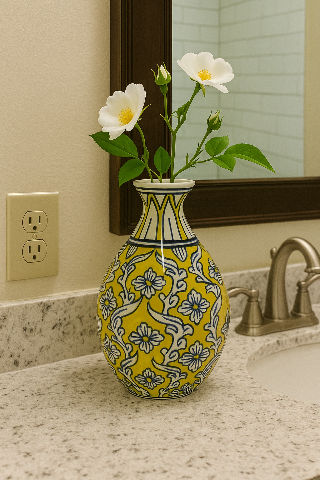 Ceramic Bottle Vase Yellow