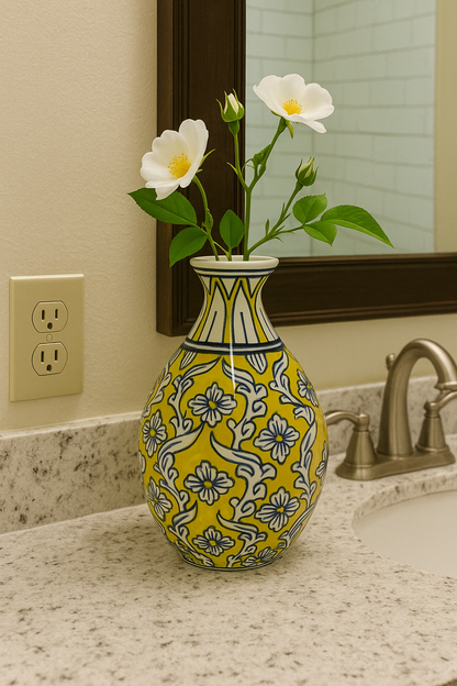 Ceramic Bottle Vase Yellow