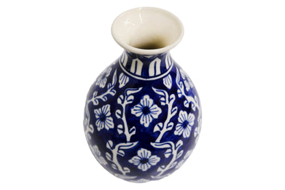 Ceramic Bottle Vase Blue/White