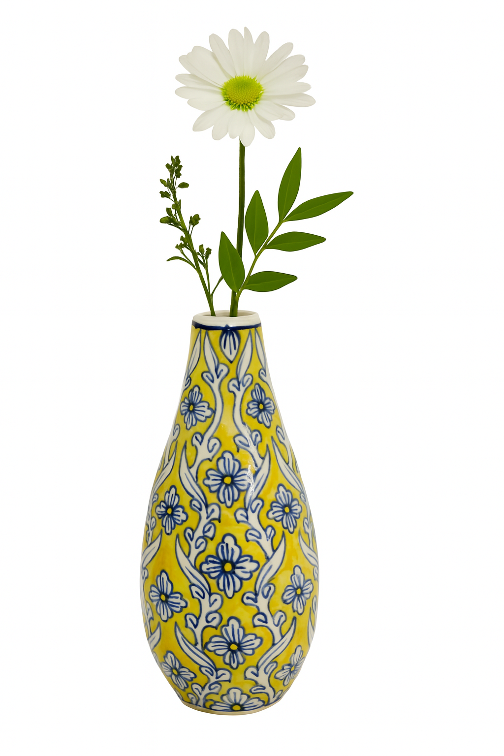 Ceramic Slim Vase Yellow