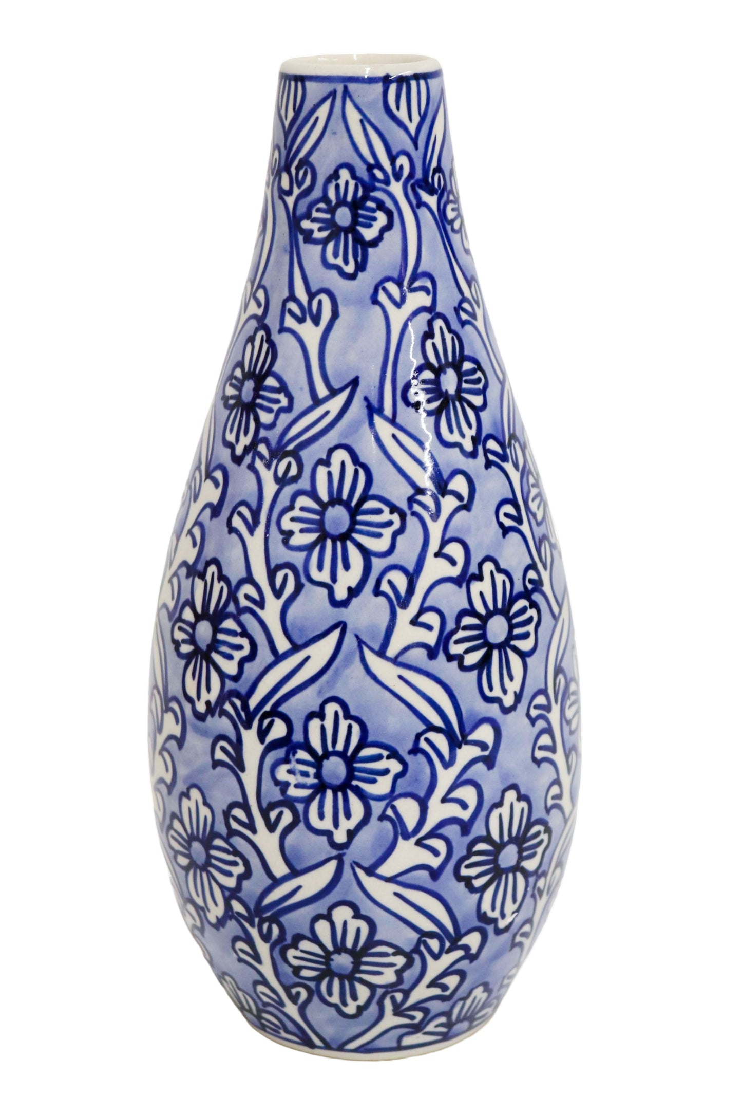 Ceramic Slim Vase Light Blue