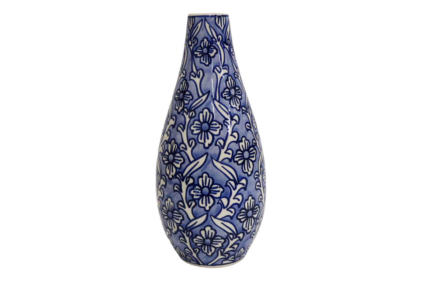 Ceramic Slim Vase Light Blue