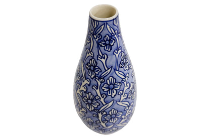 Ceramic Slim Vase Light Blue