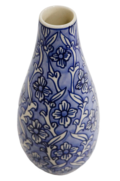 Ceramic Slim Vase Light Blue