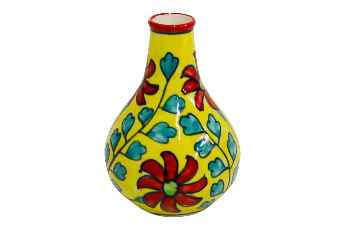 Small Ceramic Flower Vase Multicolor