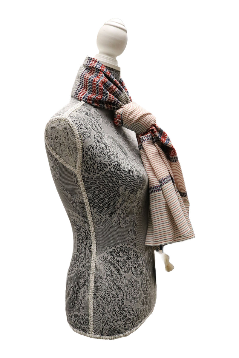 Home&Manor 100% Cotton and Polyester Scarf, Wrap, Throw, Shawl