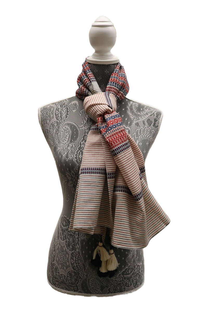 Home&Manor 100% Cotton and Polyester Scarf, Wrap, Throw, Shawl