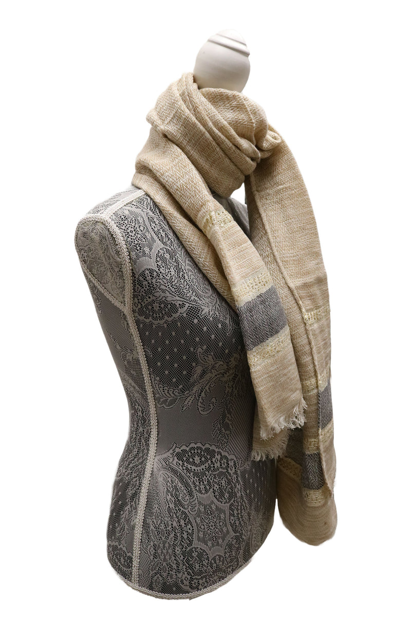 Home&Manor 100% Cotton and Polyester Scarf, Wrap, Throw, Shawl