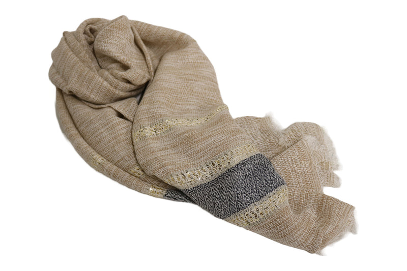 Home&Manor 100% Cotton and Polyester Scarf, Wrap, Throw, Shawl