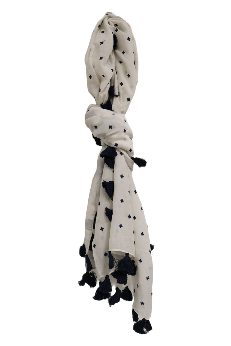 Home&Manor 100% Cotton and Polyester Scarf, Wrap, Throw, Shawl