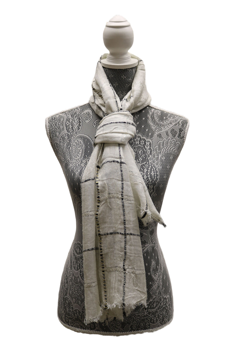 Home&Manor 100% Cotton and Polyester Scarf, Wrap, Throw, Shawl