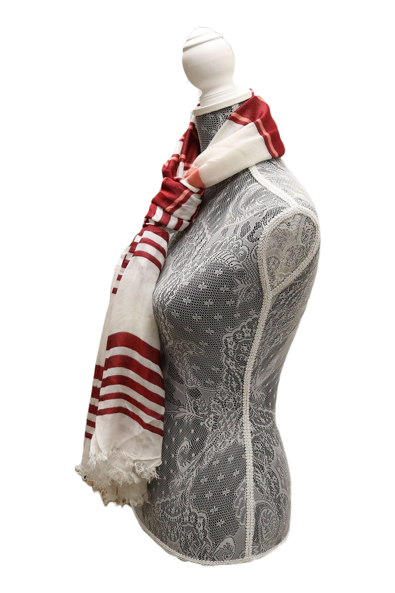 Home&Manor 100% Cotton and Polyester Scarf, Wrap, Throw, Shawl