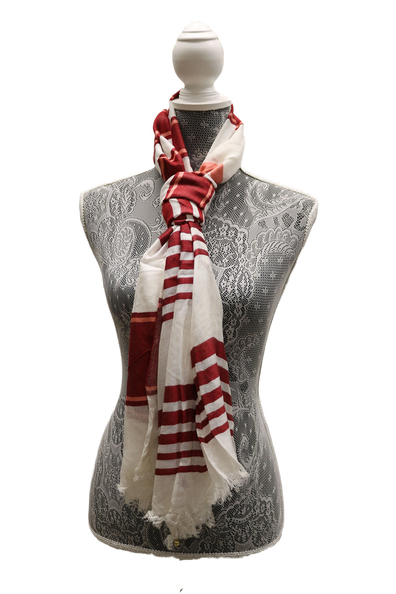 Home&Manor 100% Cotton and Polyester Scarf, Wrap, Throw, Shawl