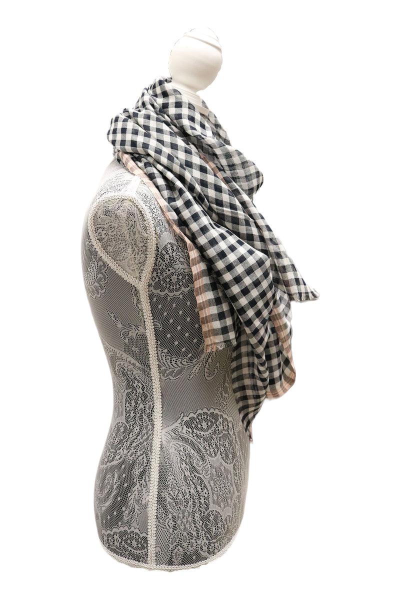 Home&Manor 100% Cotton and Polyester Scarf, Wrap, Throw, Shawl