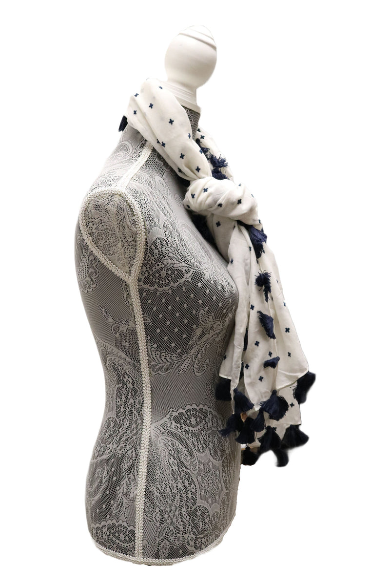 Home&Manor 100% Cotton and Polyester Scarf, Wrap, Throw, Shawl