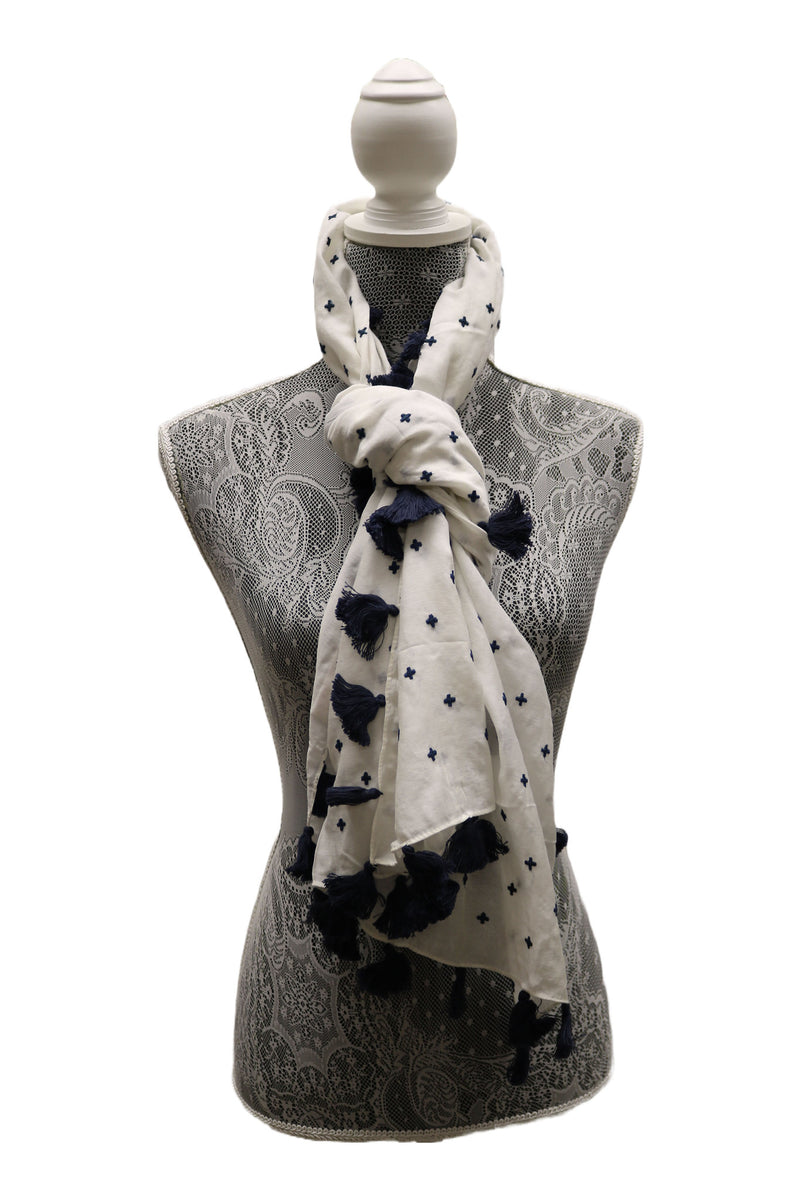 Home&Manor 100% Cotton and Polyester Scarf, Wrap, Throw, Shawl