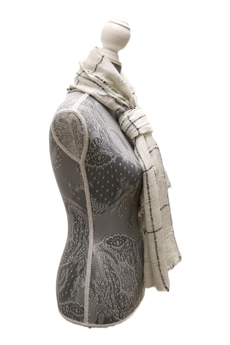 Home&Manor 100% Cotton and Polyester Scarf, Wrap, Throw, Shawl