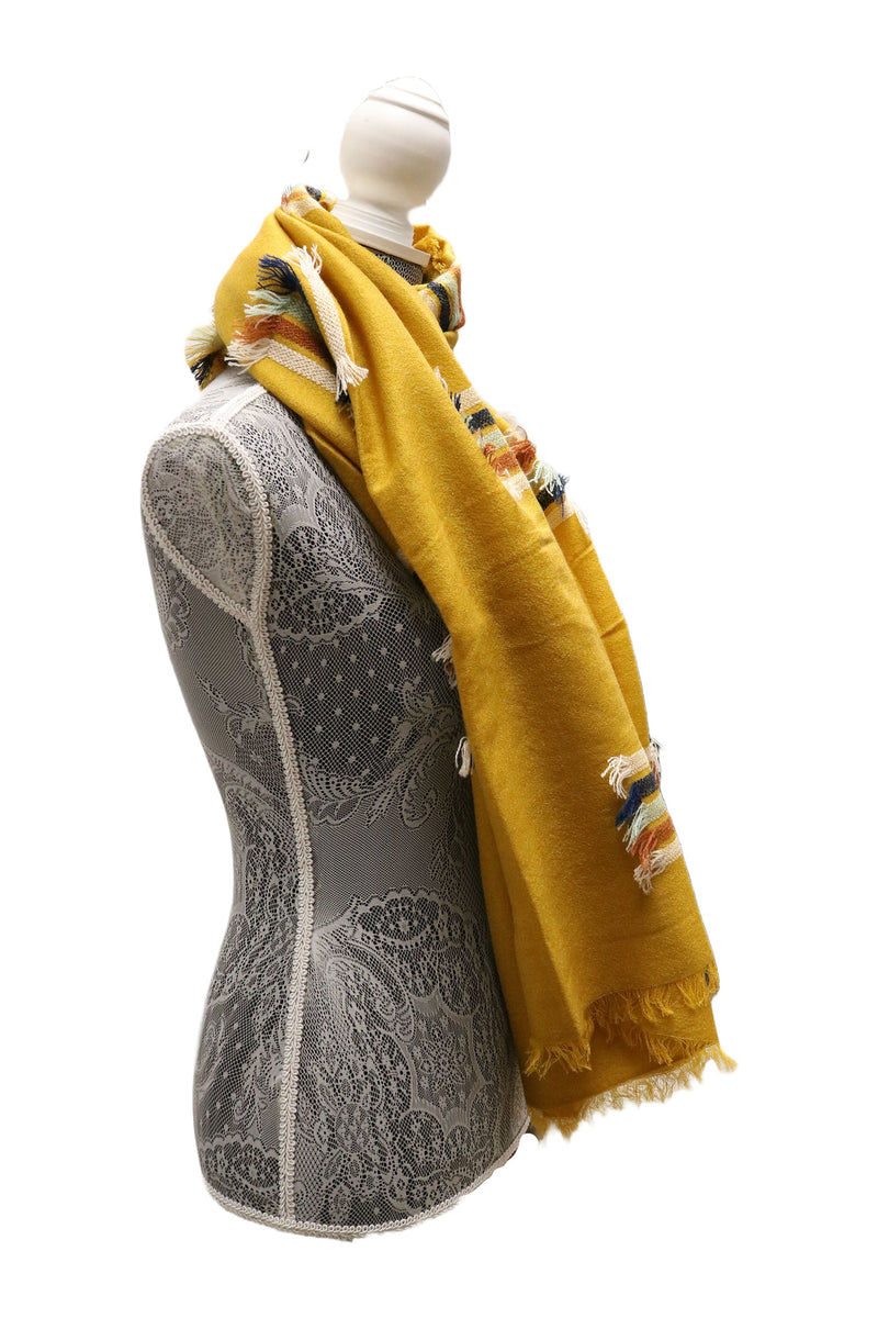 Home&Manor 100% Cotton and Polyester Scarf, Wrap, Throw, Shawl