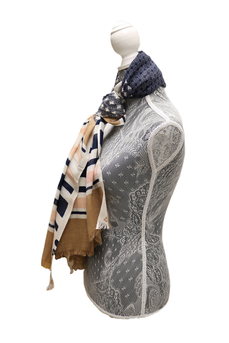 Home&Manor 100% Cotton and Polyester Scarf, Wrap, Throw, Shawl