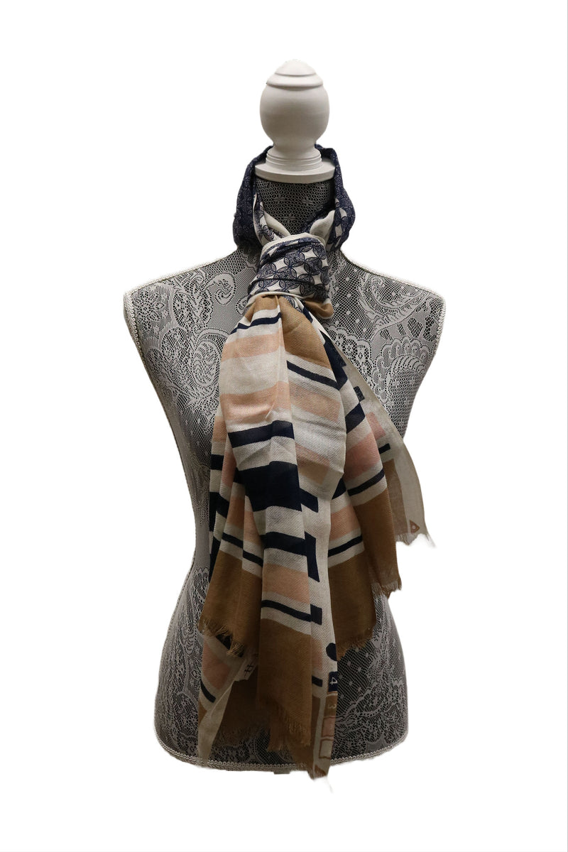 Home&Manor 100% Cotton and Polyester Scarf, Wrap, Throw, Shawl