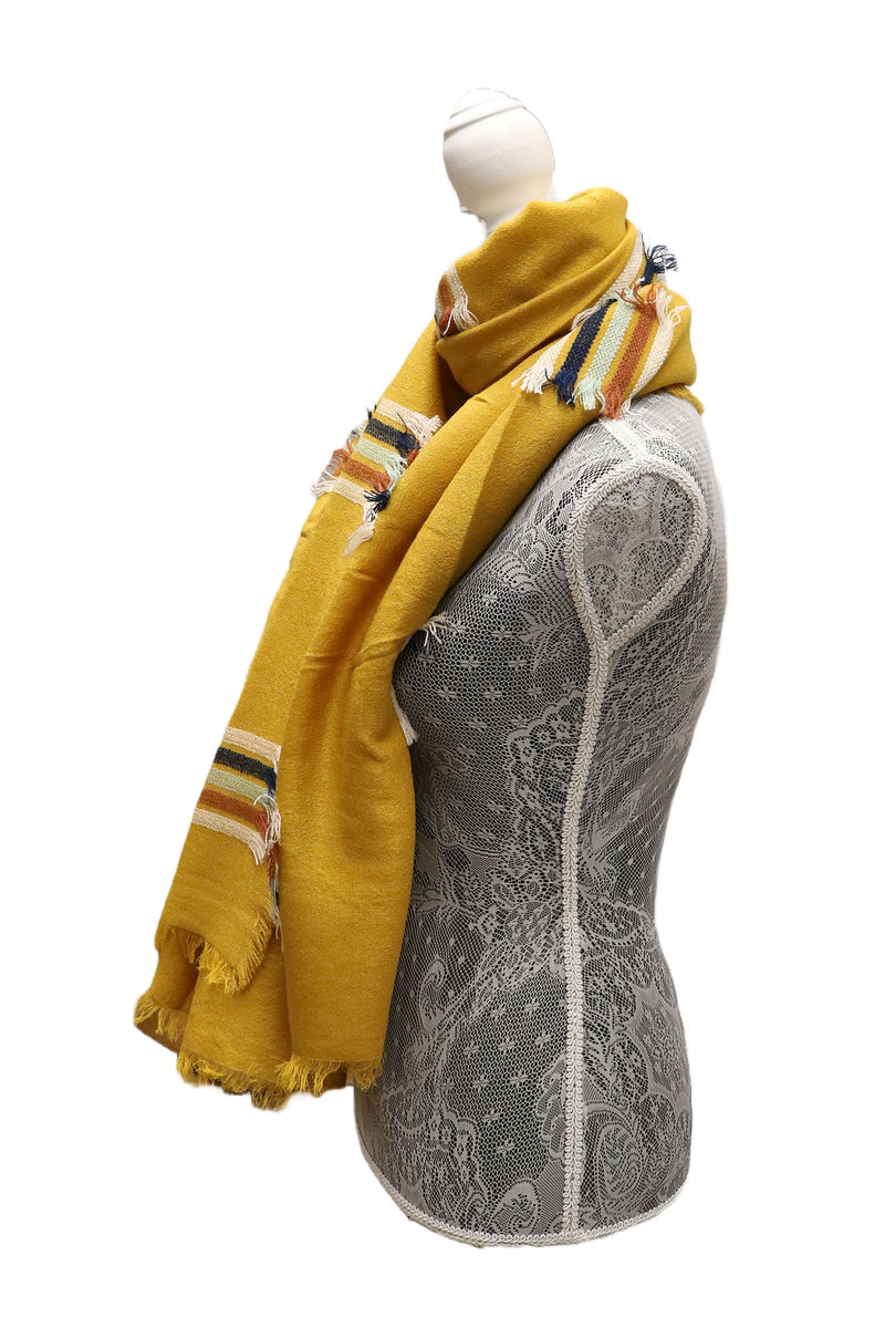 Home&Manor 100% Cotton and Polyester Scarf, Wrap, Throw, Shawl