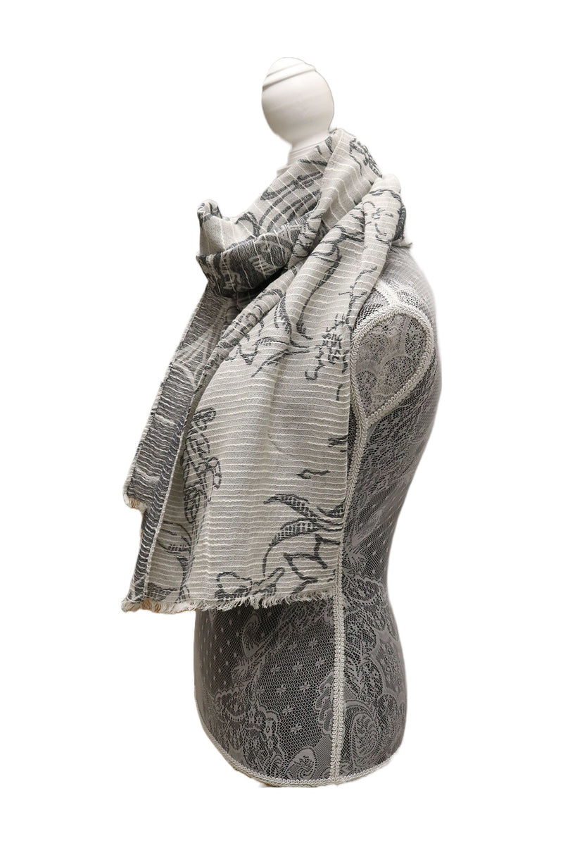 Home&Manor 100% Cotton and Polyester Scarf, Wrap, Throw, Shawl