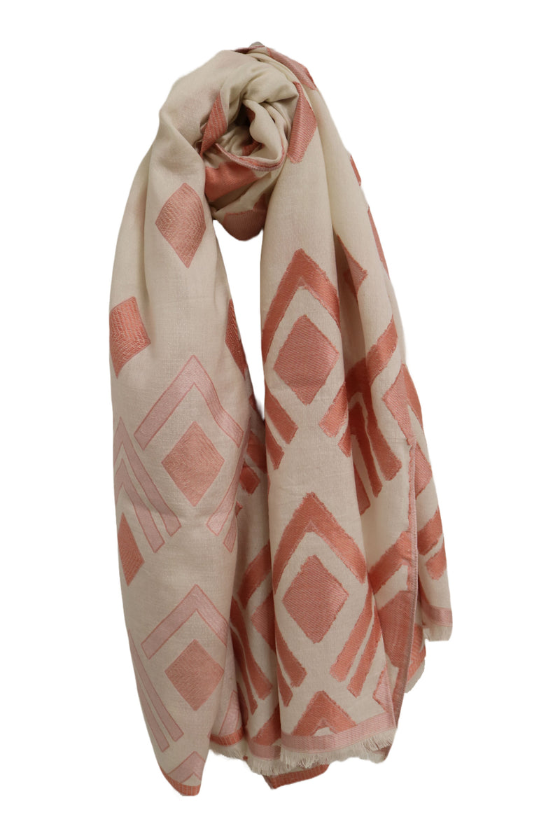 Home&Manor 100% Cotton and Polyester Scarf, Wrap, Throw, Shawl