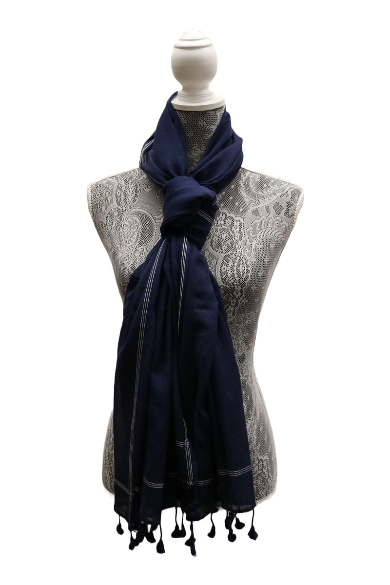 Home&Manor 100% Cotton and Polyester Scarf, Wrap, Throw, Shawl