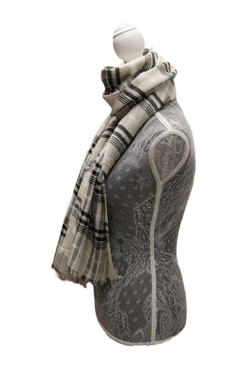 Home&Manor 100% Cotton and Polyester Scarf, Wrap, Throw, Shawl