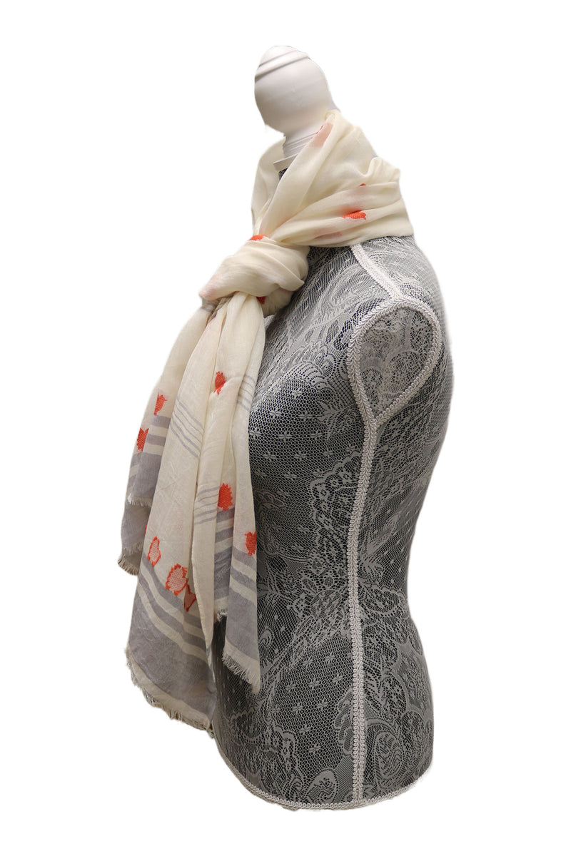 Home&Manor 100% Cotton and Polyester Scarf, Wrap, Throw, Shawl