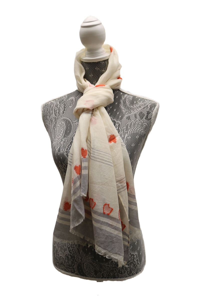 Home&Manor 100% Cotton and Polyester Scarf, Wrap, Throw, Shawl