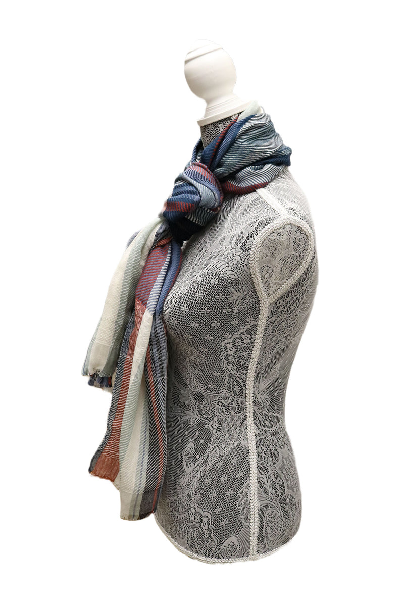 Home&Manor 100% Cotton and Polyester Scarf, Wrap, Throw, Shawl