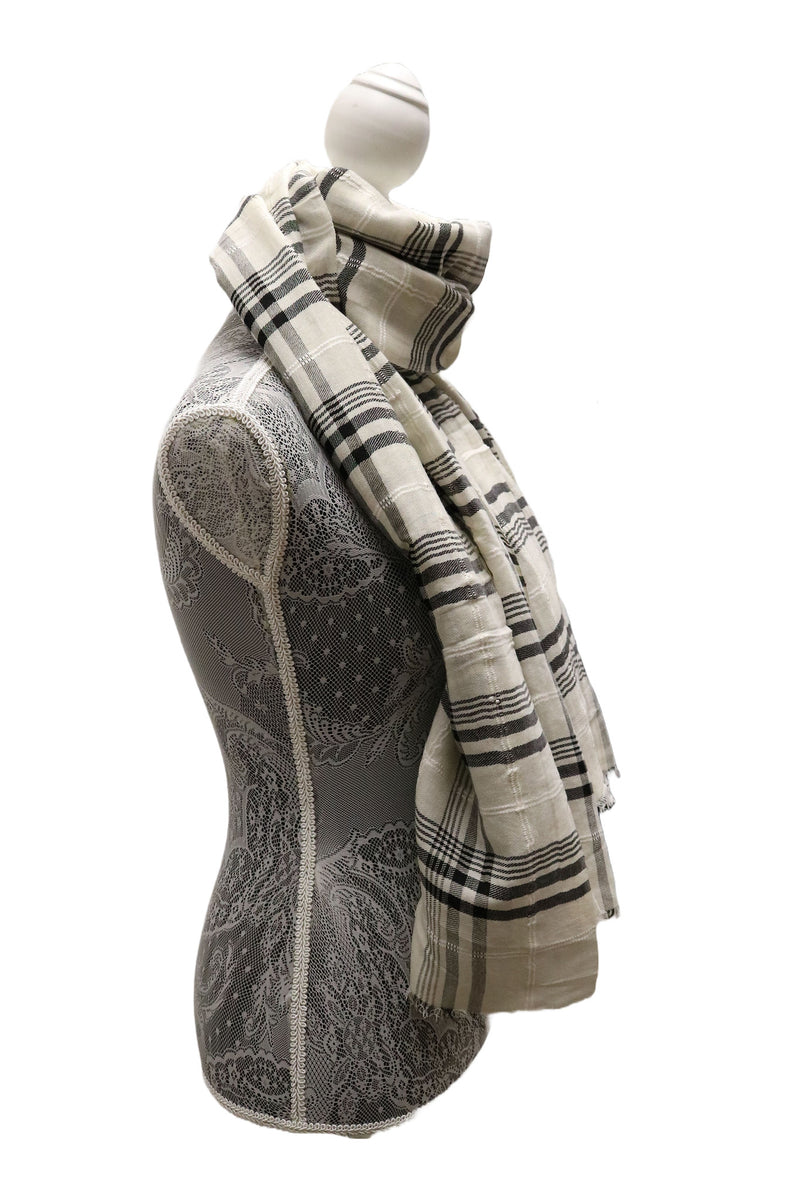 Home&Manor 100% Cotton and Polyester Scarf, Wrap, Throw, Shawl