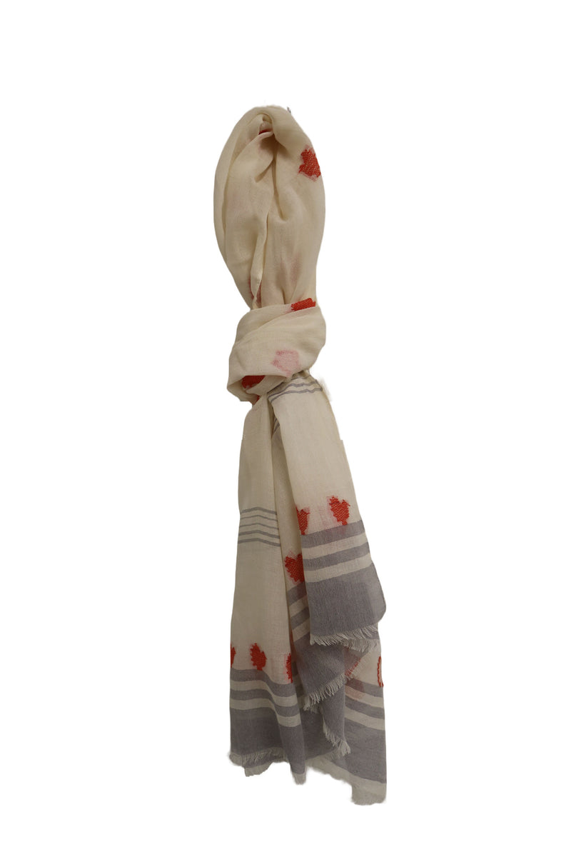 Home&Manor 100% Cotton and Polyester Scarf, Wrap, Throw, Shawl