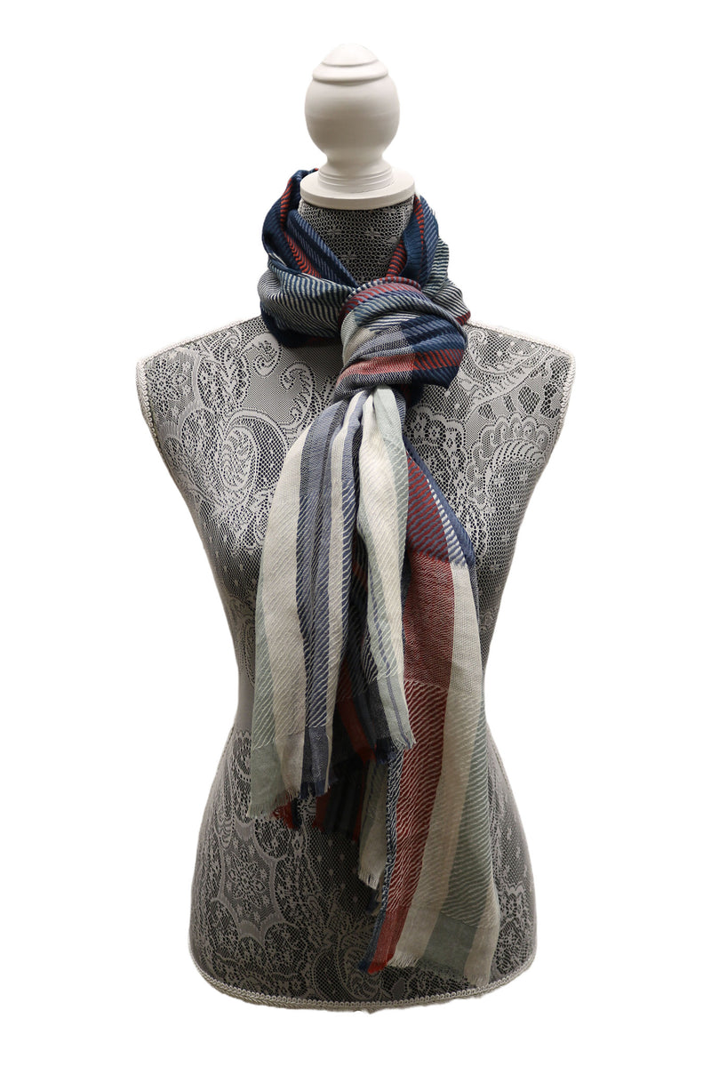 Home&Manor 100% Cotton and Polyester Scarf, Wrap, Throw, Shawl